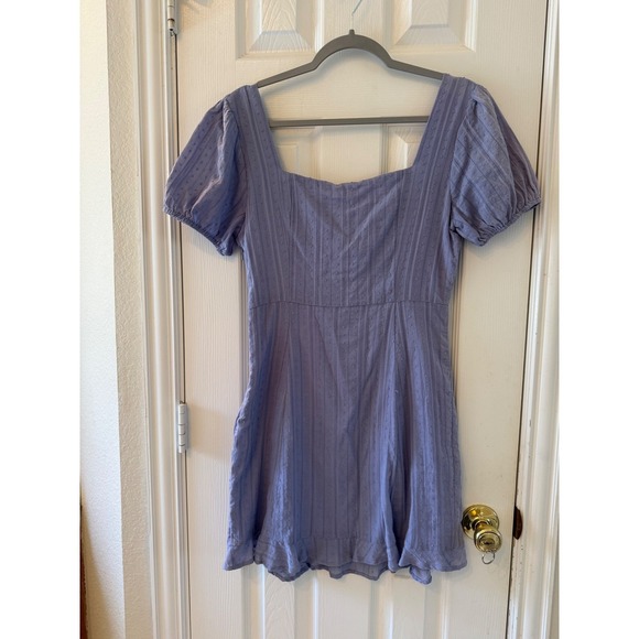 Sadie & Sage Swiss Dot Puff Sleeve Mini Dress Medium NWT Blue - Picture 7 of 11